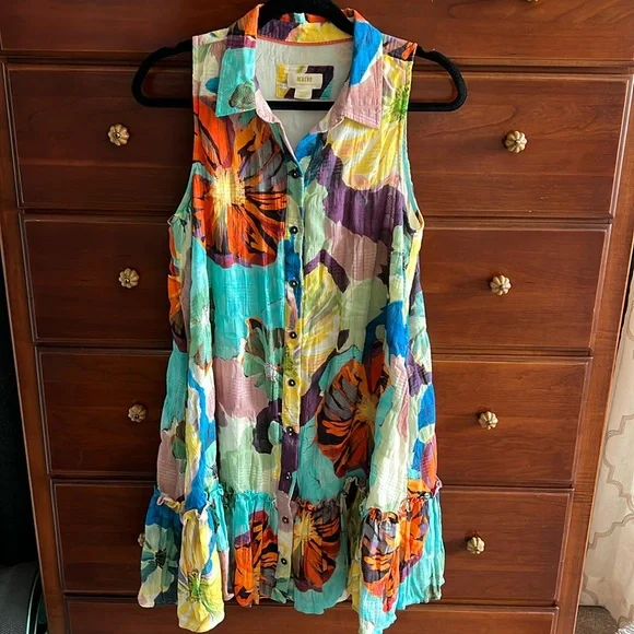 Maeve Anthropologie sleeveless button front midi dress - Picture 3 of 6